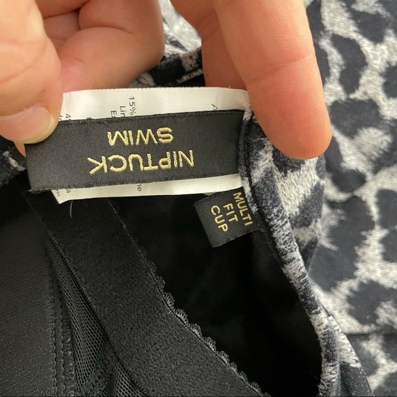 Niptuck Swim Black Mesh & Leopard One Piece Swim - Picture 5 of 11